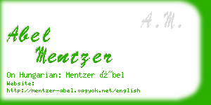 abel mentzer business card